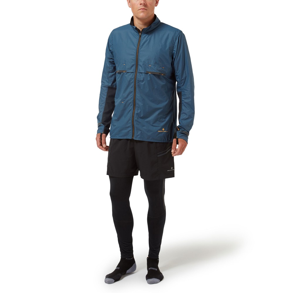 Blue Ronhill Tech Tornado Mens Running Jacket Fitness, Running & Yoga