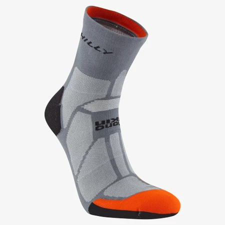 Hilly Marathon Fresh Minimum Cushioning Anklet Socks in Grey/Orange