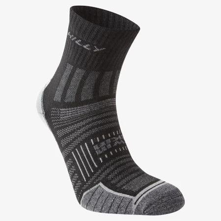 Hilly Twin Skin Minimum Cushioning Anklet Socks in Black/Grey