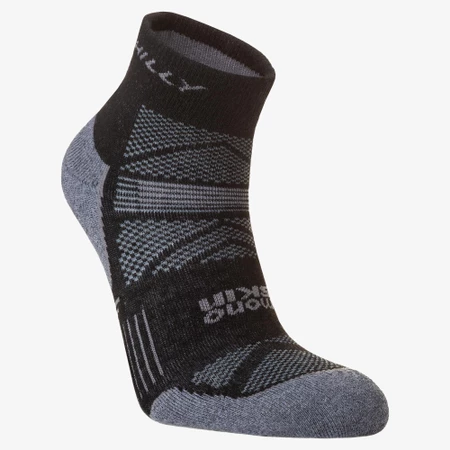 Hilly Supreme Medium Cushioning Anklet Socks in Black/Grey