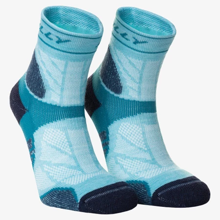 Hilly Trail Maximum Cushioning Anklet Socks in Teal/Navy