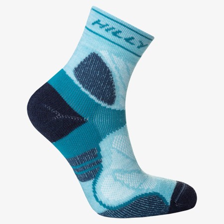 Hilly Trail Maximum Cushioning Anklet Socks in Teal/Navy