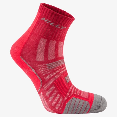 Hilly Twin Skin Minimum Cushioning Anklet Socks in Berry/Grey