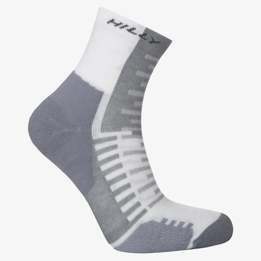 Hilly Active Minimum Cushioning Anklet Socks in White/Grey