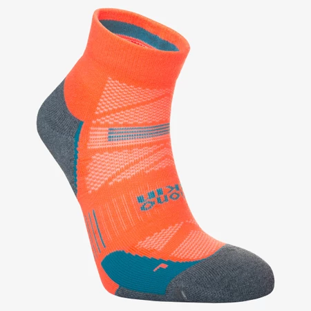 Hilly Supreme Medium Cushioning Anklet Socks in Orange/Grey