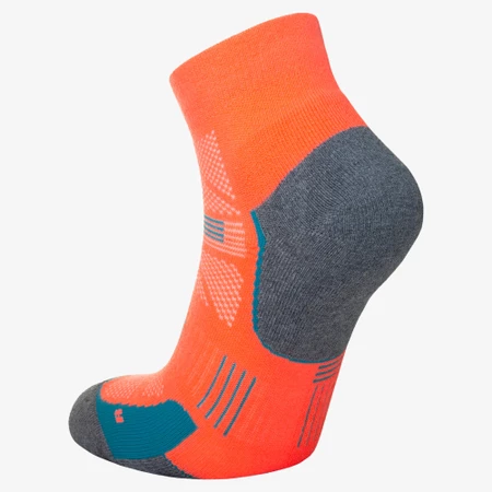 Hilly Supreme Medium Cushioning Anklet Socks in Orange/Grey
