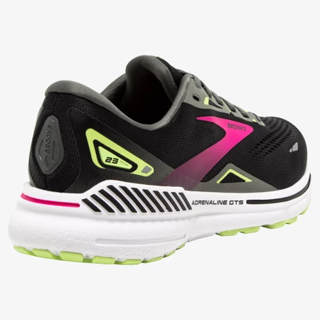 Brooks Adrenaline GTS 23 D Wide in Black/Fuchsia