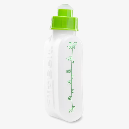 FlipBelt Water Bottle 6oz in White/Green
