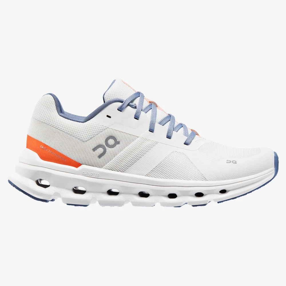 On Cloudrunner Wide in White/Blue