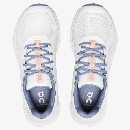 On Cloudrunner Wide in White/Blue