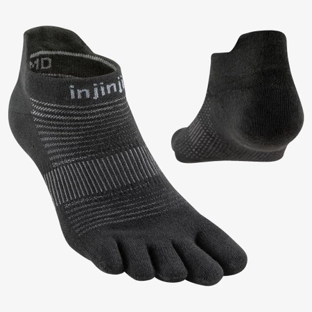Injinji Run Lightweight No-Show Toe Socks in All Black