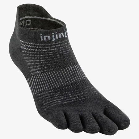 Injinji Run Lightweight No-Show Toe Socks in All Black