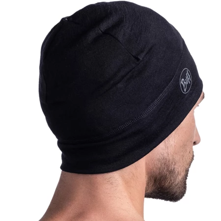 Buff Merino Lightweight Beanie in Black