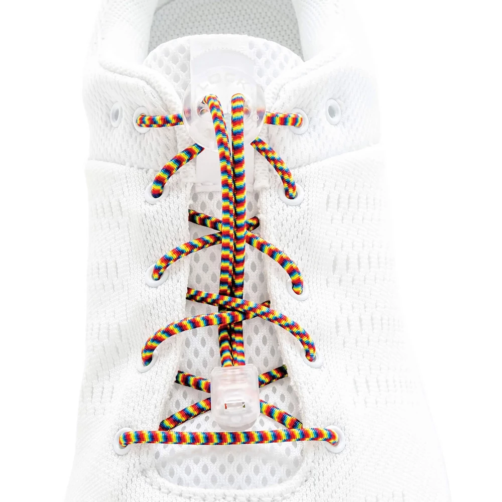 Lock Laces Elasticated Shoelaces in Rainbow