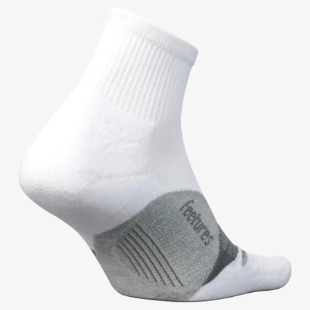 Feetures Elite Light Cushion Qtr Socks in White