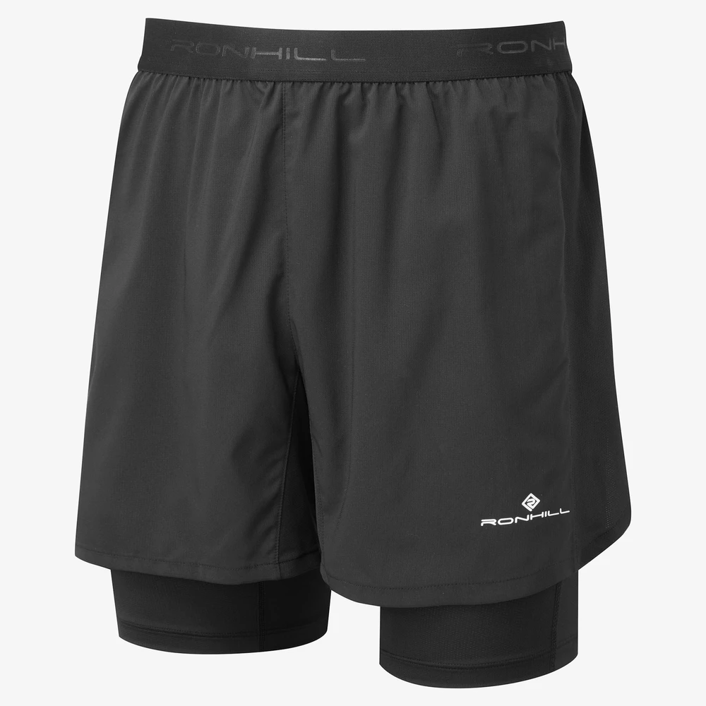 Ronhill Tech 5IN Twin Shorts in Black