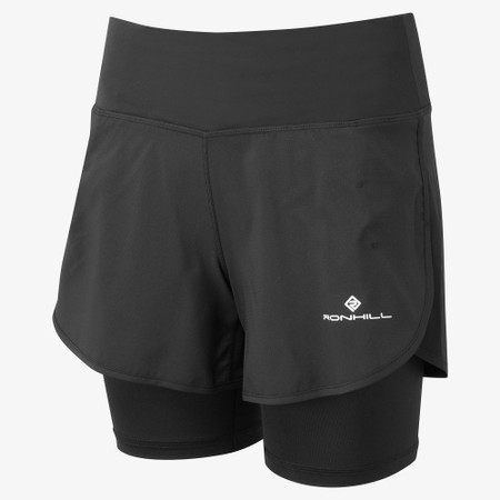 Ronhill Tech 4.5in Twin Shorts in Black