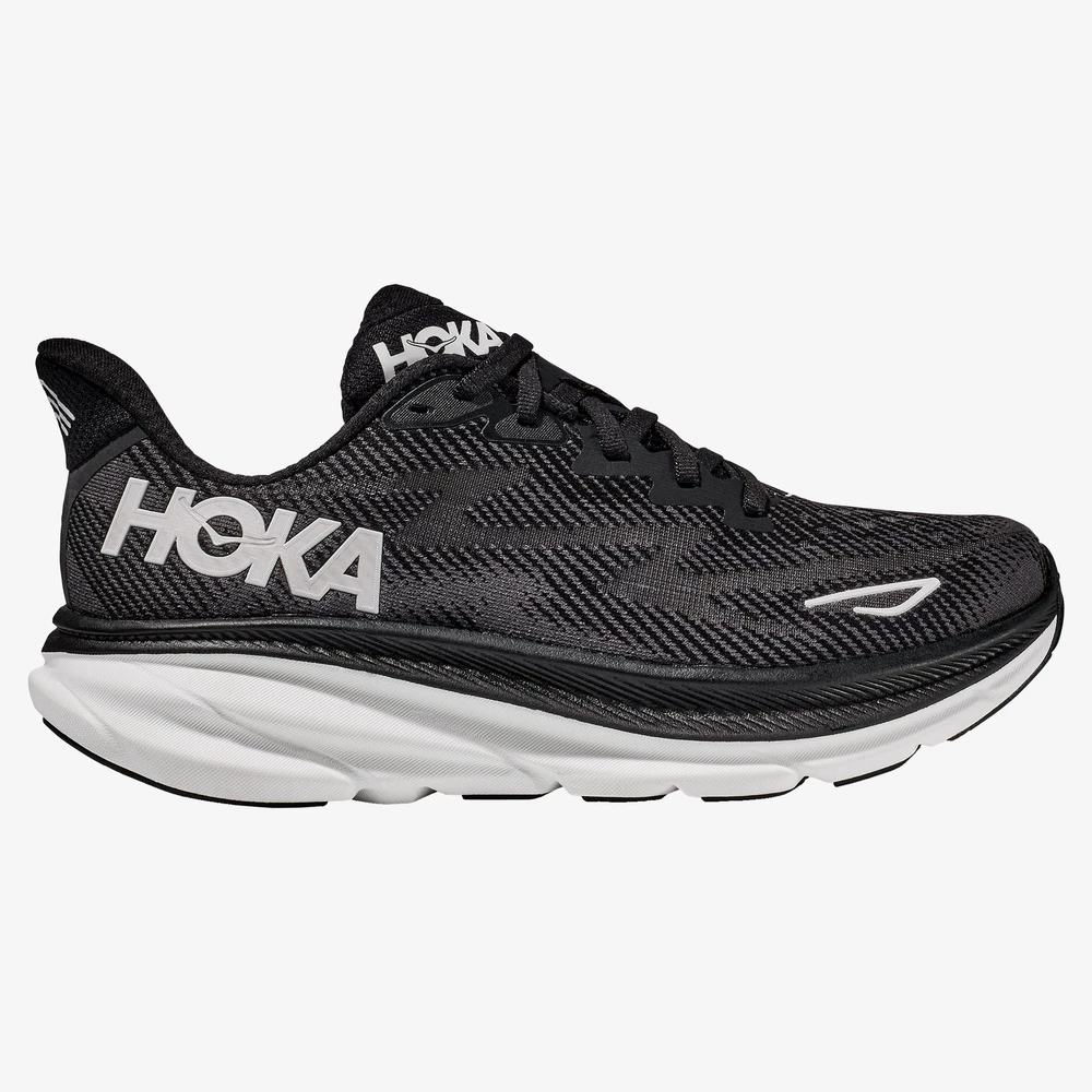 Hoka Clifton 9 in Black/White