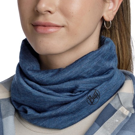 Buff Merino Lightweight  in Denim Stripes