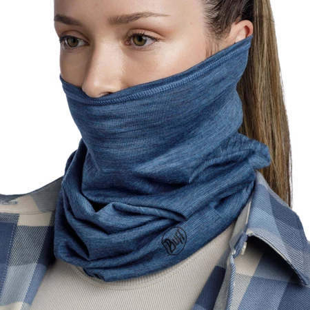 Buff Merino Lightweight  in Denim Stripes