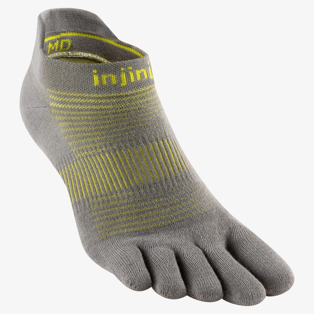 Injinji Run Lightweight No-Show Toe Socks in Silver