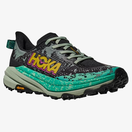Hoka Speedgoat 6 in Black/Aloe