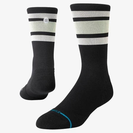 Stance Run Light Crew Socks in Black/Lime