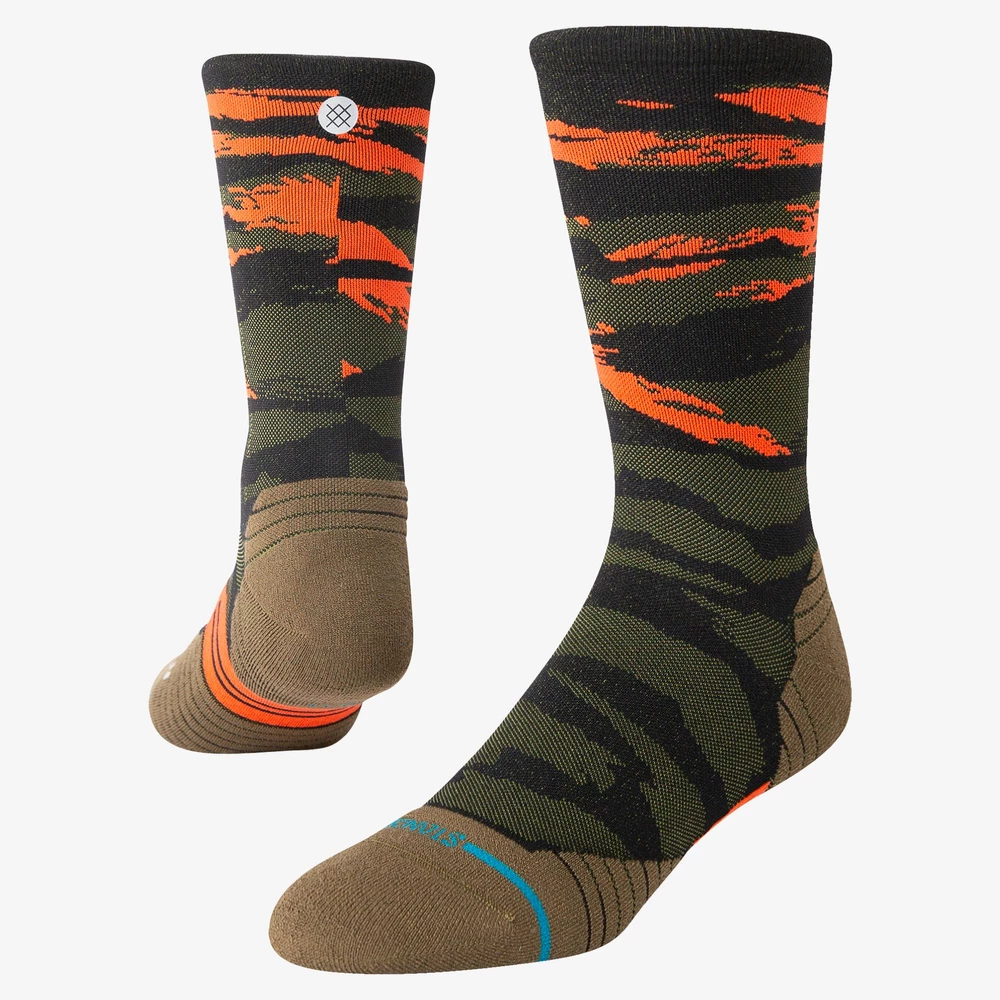 Stance Run Light Crew Socks in Camo Black