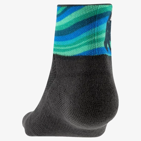 Injinji Trail Midweight Mini Crew Toe Socks in Blue/Green/Black