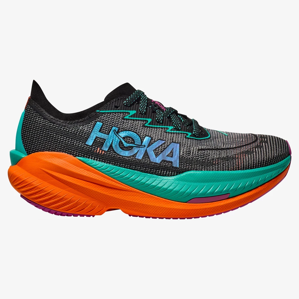 Hoka Mach X 2 in Black/Electric Aqua