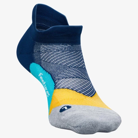 Feetures Elite Light Cushion No Show Socks in Navy/Aqua