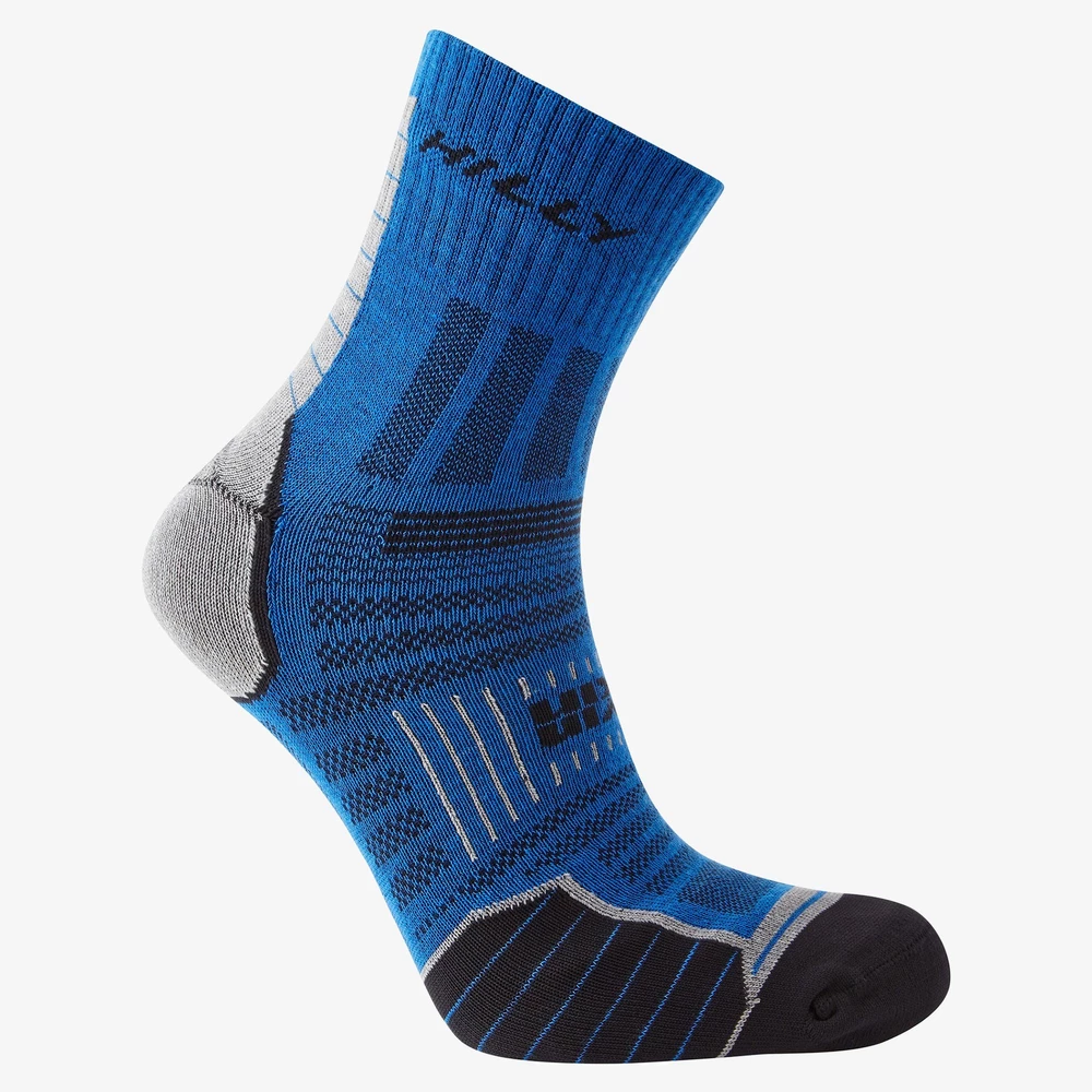Hilly Twin Skin Minimum Cushioning Anklet Socks in Blue/Grey