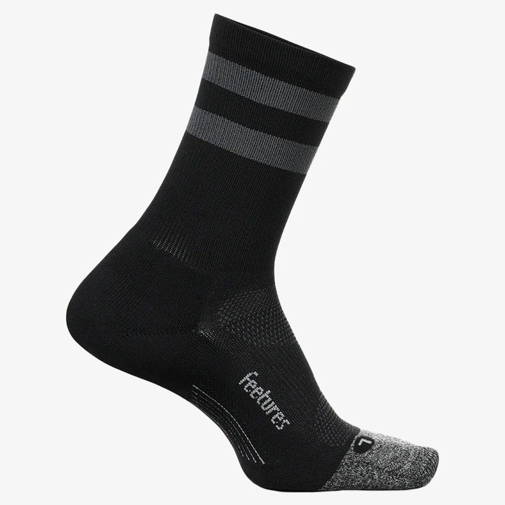 Feetures Elite Light Cushion Mini-Crew in Black/Grey