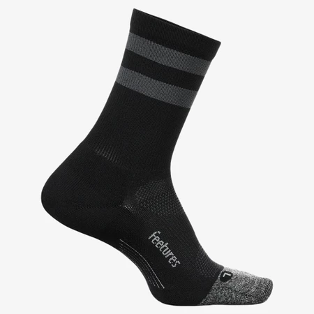 Feetures Elite Light Cushion Mini-Crew in Black/Grey