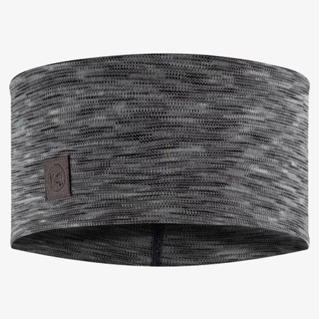 Buff Merino Wide Headband in Grey Stripes