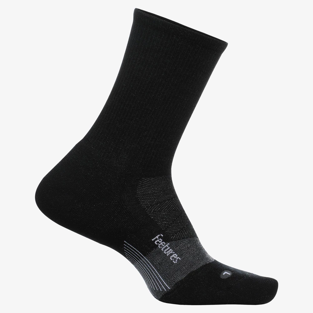 Feetures Merino 10 Mini Crew Socks in Charcoal