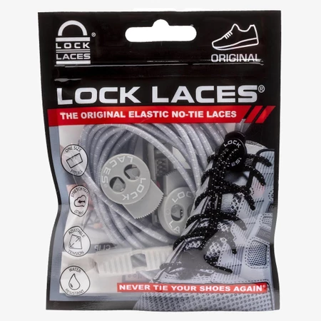 Lock Laces Elasticated Shoelaces in Light Grey