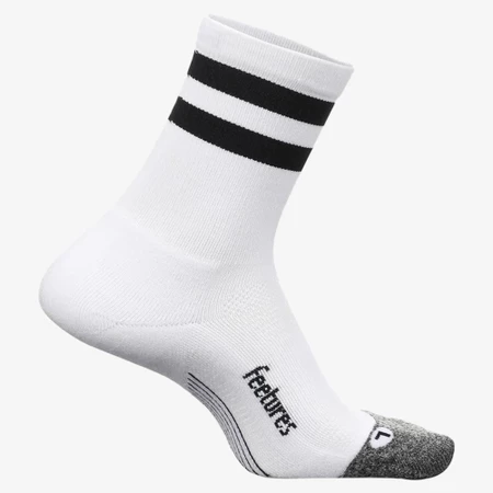 Feetures Elite Light Cushion Mini-Crew in White/Black