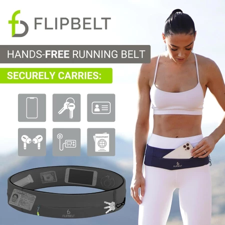 FlipBelt Zipper in Carbon Grey