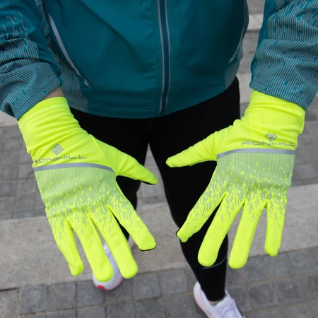 Ronhill Reflect Gloves in Fluoro Yellow/Reflect