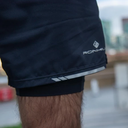 Ronhill Tech Reflect 5in Twin Shorts in Black