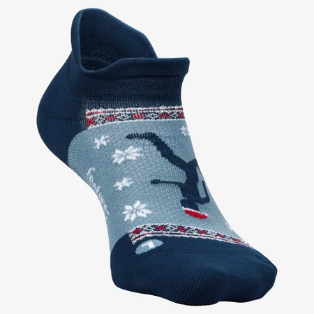 Feetures Elite Light Cushion No Show Socks in Holiday Run Blue