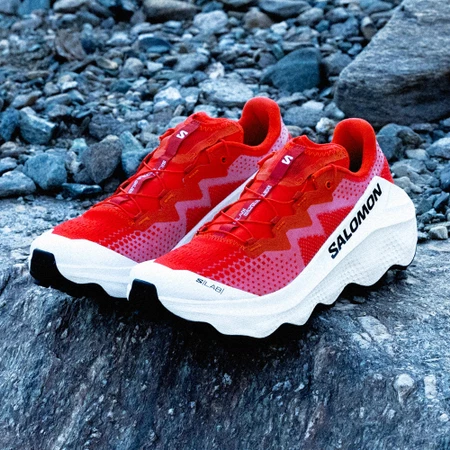 Salomon S/Lab Ultra Glide in Fiery Red/Vanilla