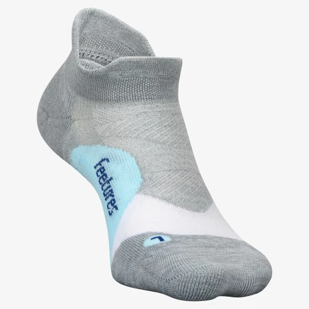 Feetures Elite Light Cushion No Show Socks in Light Grey/Blue
