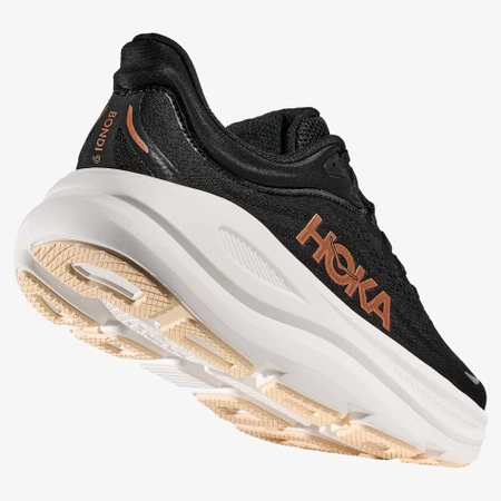 Hoka Bondi 9 in Black/Rose-Gold