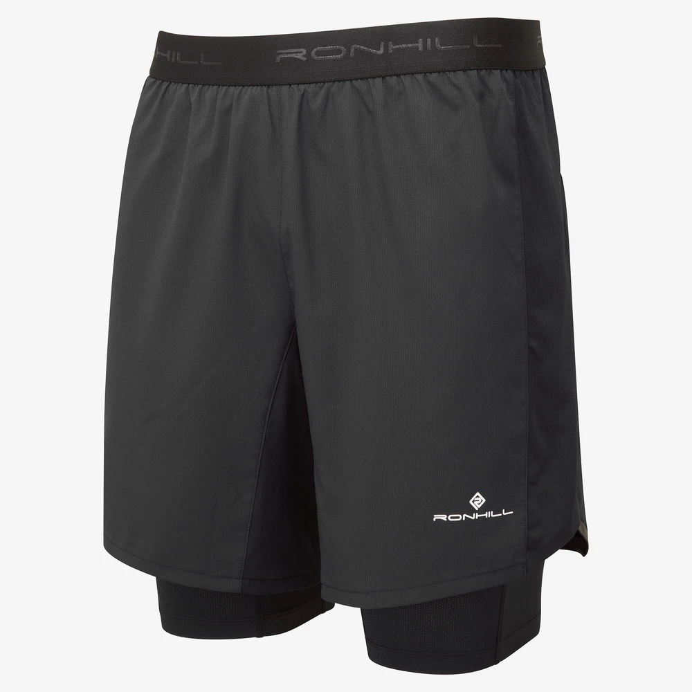 Ronhill Tech 7in Twin Shorts in Black