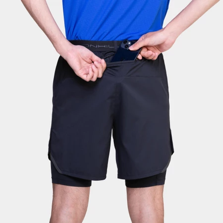 Ronhill Tech 7in Twin Shorts in Black