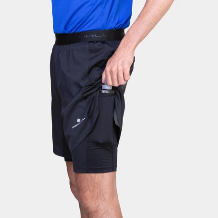 Ronhill Tech 7in Twin Shorts in Black