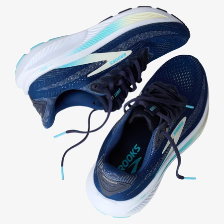 Brooks Ghost 17 D Wide in Navy/Turquoise