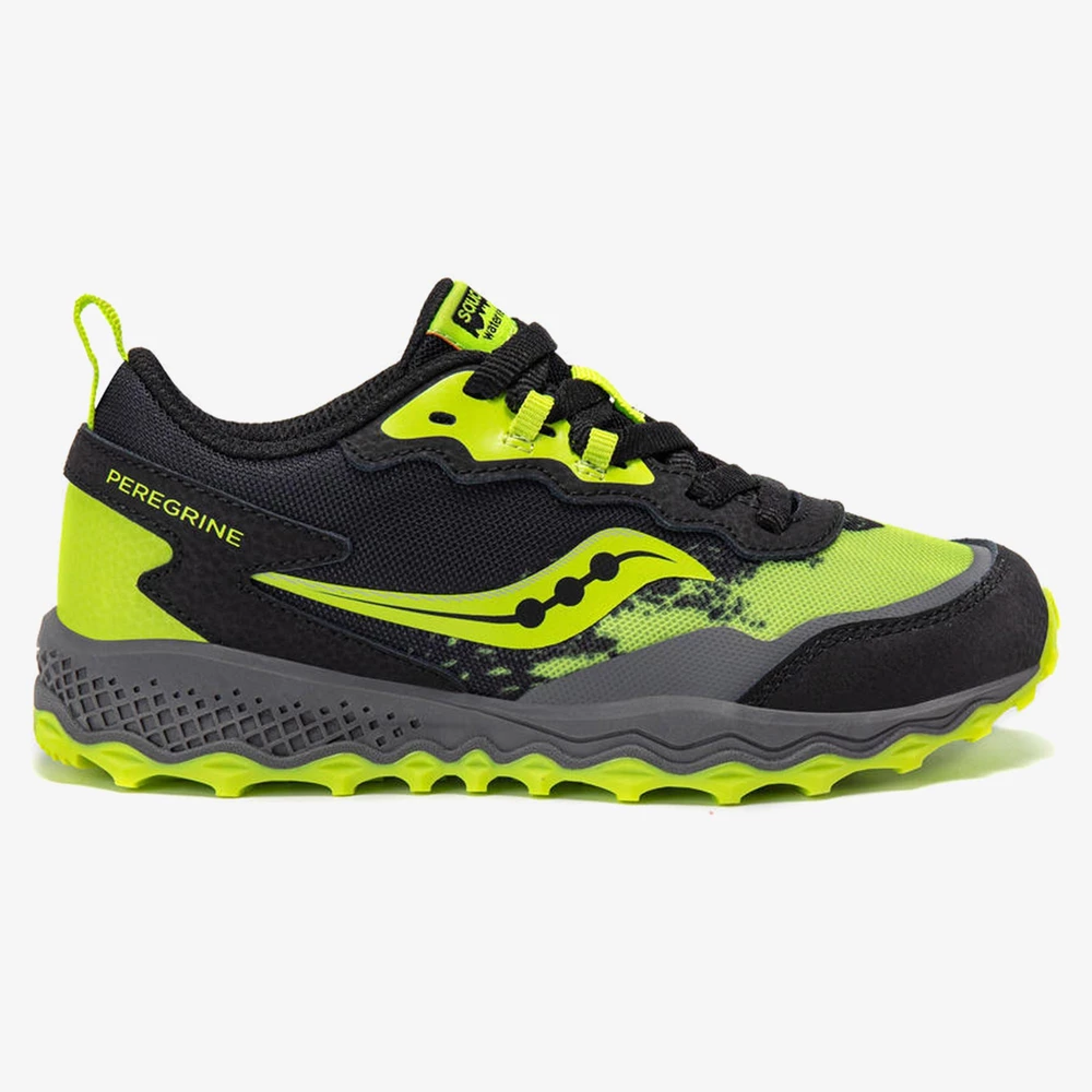Saucony Peregrine KDZ in Black/Lime